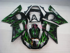 Flame - Green Black Fairings and Bodywork For 1998-2002 YZF-R6 #LF3382