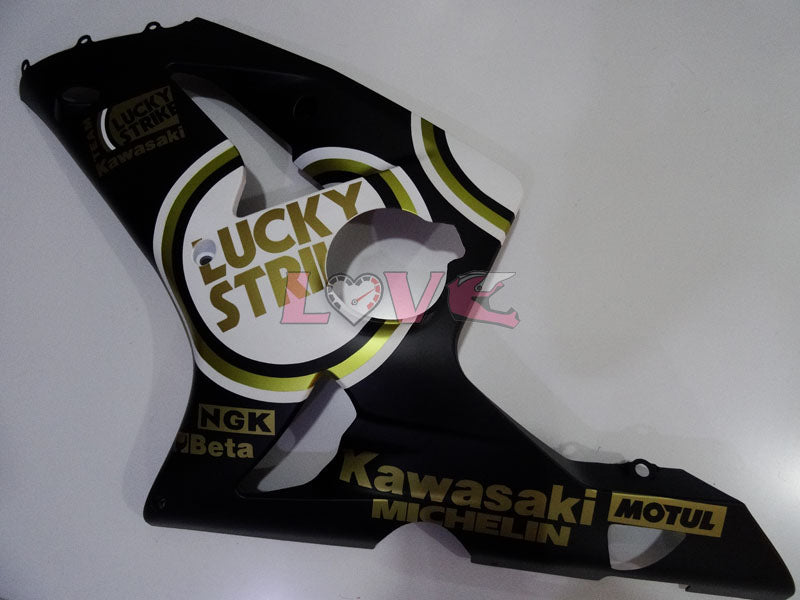 Lucky Strike - White Black Fairings and Bodywork For 2003-2004 NINJA ZX-6R #LF3318