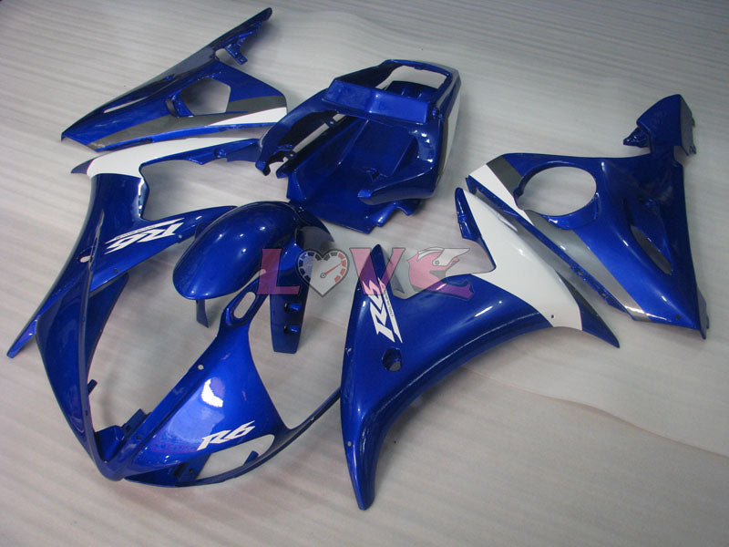 Factory Style - Blue White Fairings and Bodywork For 2005 YZF-R6 #LF3509