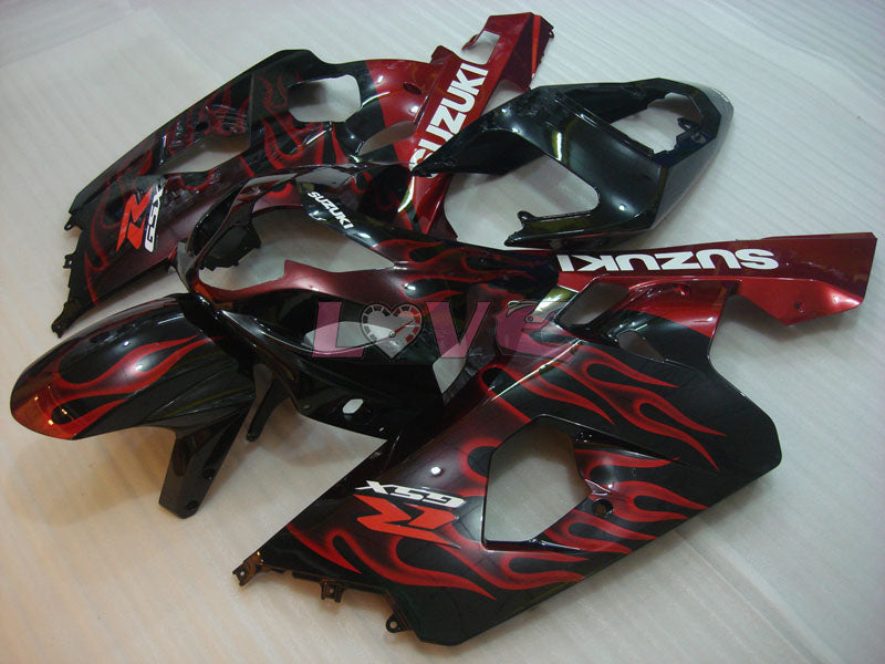 Flame - Red Black Fairings and Bodywork For 2004-2005 GSX-R600 #LF6651