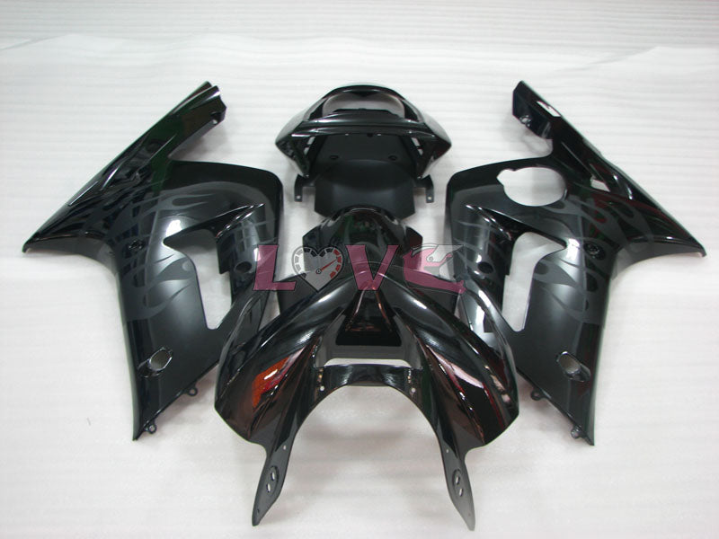 Flame - Black Fairings and Bodywork For 2003-2004 NINJA ZX-6R #LF3322