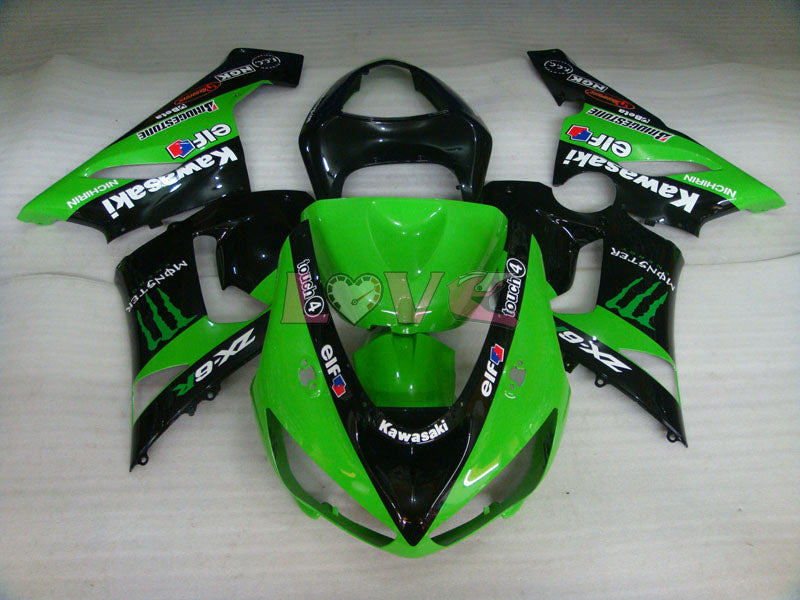Monster - Green Black Fairings and Bodywork For 2005-2006 NINJA ZX-6R #LF5987