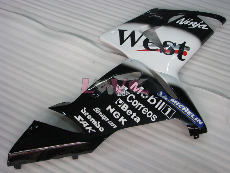 West - White Black Fairings and Bodywork For 2004-2005 NINJA ZX-10R #LF6307