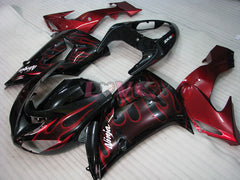 Flame - Red Black Fairings and Bodywork For 2006-2007 NINJA ZX-10R #LF6245