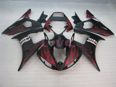 Flame - Red Black Matte Fairings and Bodywork For 2005 YZF-R6 #LF3503