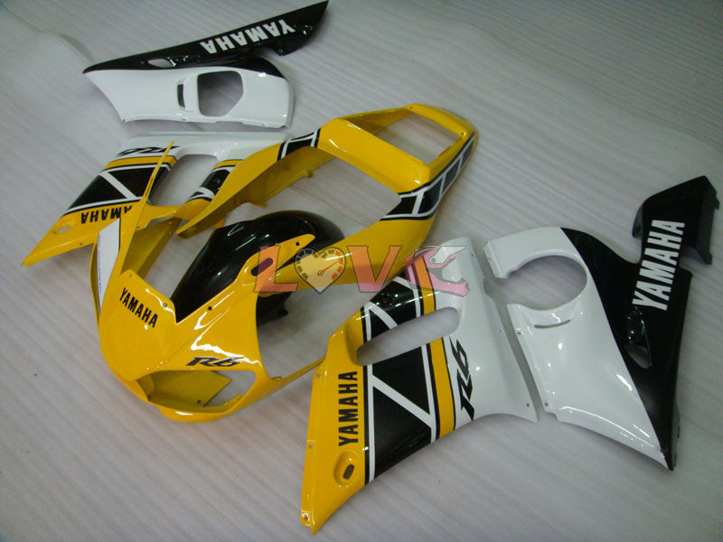 Factory Style - Yellow White Fairings and Bodywork For 1998-2002 YZF-R6 #LF3338