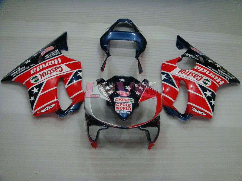 Castrol - Red Blue Fairings and Bodywork For 2004-2007 CBR600F4i #LF4506