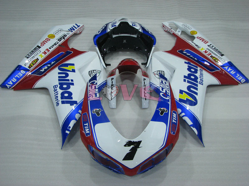 Unibat - Red Blue White Fairings and Bodywork For 2007-2009 1098 #LF3118