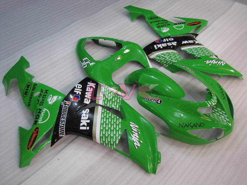 Nakano - Green Black Fairings and Bodywork For 2006-2007 NINJA ZX-10R #LF3266