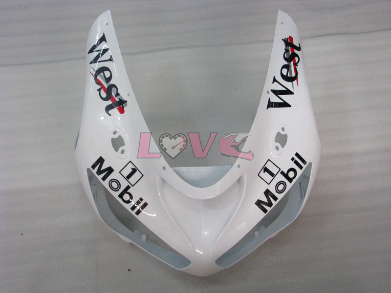 West - White Black Fairings and Bodywork For 2005-2006 NINJA ZX-6R #LF5965