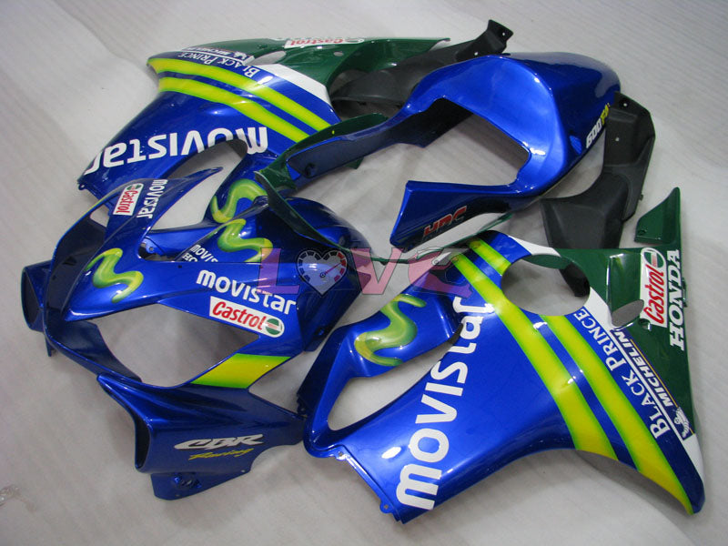 Castrol - Yellow Blue Fairings and Bodywork For 2001-2003 CBR600F4i #LF7659