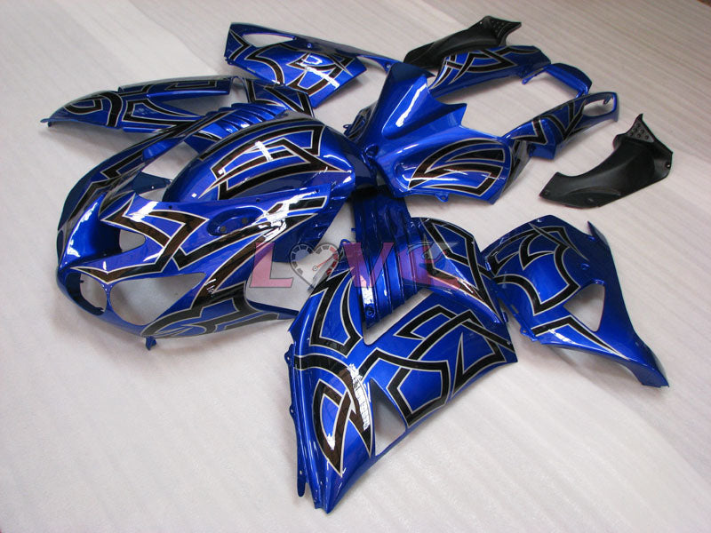 Customize - Blue Black Fairings and Bodywork For 2006-2011 NINJA ZX-14R #LF3234
