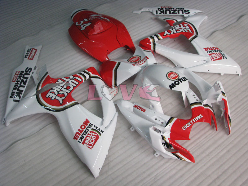 Lucky Strike - Red White Fairings and Bodywork For 2006-2007 GSX-R750 #LF3983
