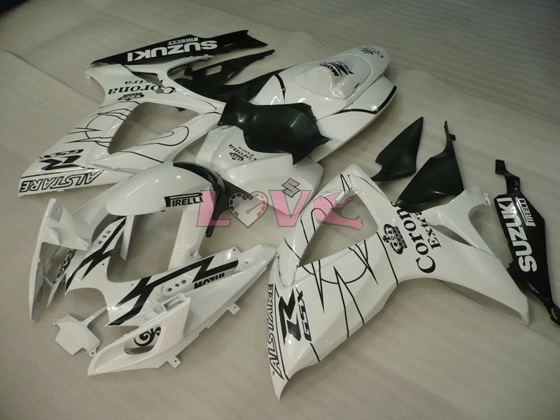 Corona - White Black Fairings and Bodywork For 2006-2007 GSX-R600 #LF6396