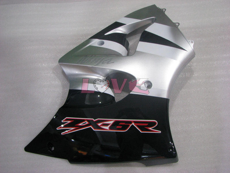 Factory Style - Black Silver Fairings and Bodywork For 2000-2002 NINJA ZX-6R #LF3337