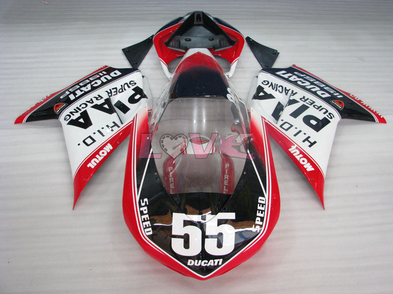 PIRELLI - Red White Black Fairings and Bodywork For 2007-2009 1098 #LF3128
