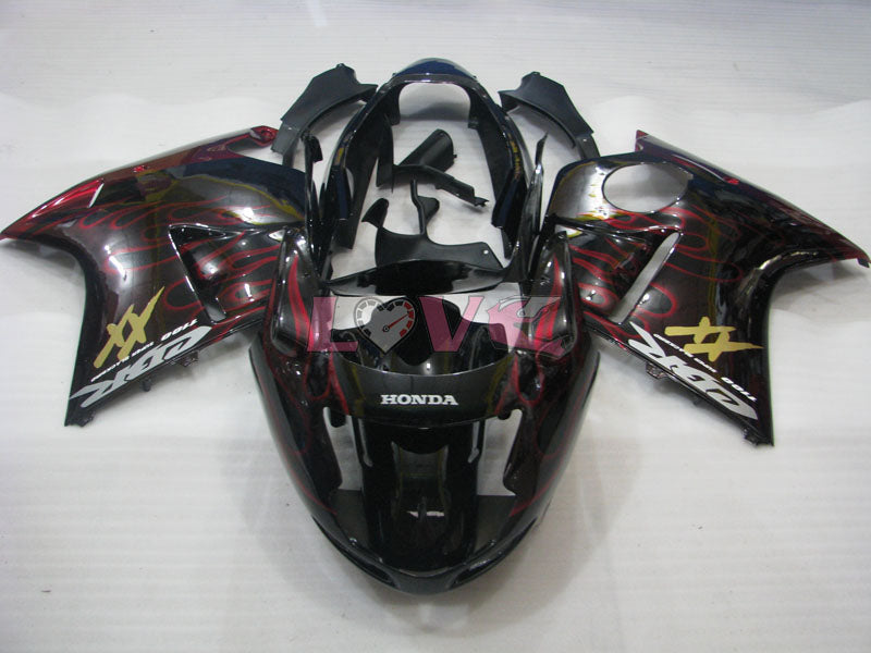 Flame - Red Black Fairings and Bodywork For 1996-2007 CBR1100XX #LF5139