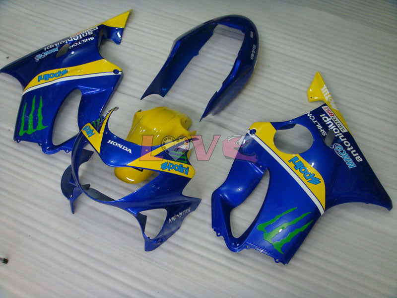 Monster MOTUL - Yellow Blue Fairings and Bodywork For 1999-2000 CBR600F4 #LF4513