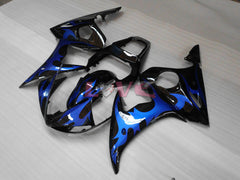 Flame - Blue Black Fairings and Bodywork For 2005 YZF-R6 #LF5282