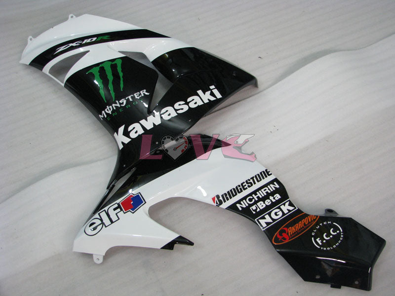 Monster - White Black Fairings and Bodywork For 2006-2007 NINJA ZX-10R #LF6228