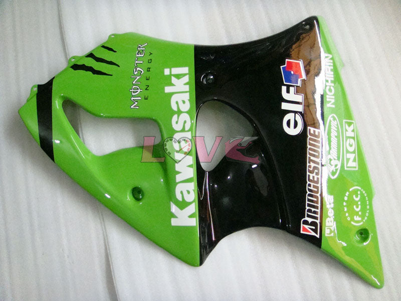 Nakano - Green Black Fairings and Bodywork For 2000-2002 NINJA ZX-6R #LF6130
