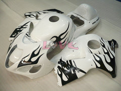 Flame - White Black Fairings and Bodywork For 1999-2007 Hayabusa #LF3752