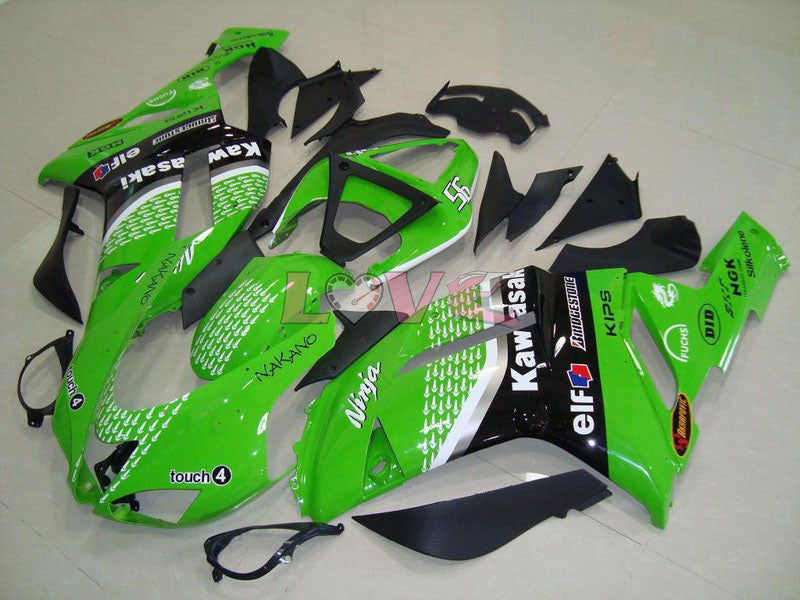 Nakano - Green Black Fairings and Bodywork For 2007-2008 NINJA ZX-6R #LF5889