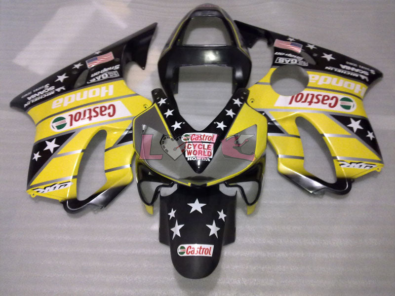 Castrol - Yellow Black Pink Fairings and Bodywork For 2001-2003 CBR600F4i #LF4493