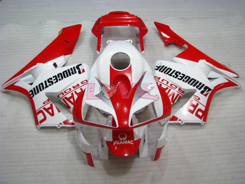 PRAMAC - Red White Fairings and Bodywork For 2003-2004 CBR600RR #LF5328
