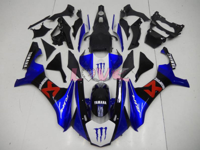 Monster - Blue White Black Fairings and Bodywork For 2015-2019 YZF-R1 #LF7810