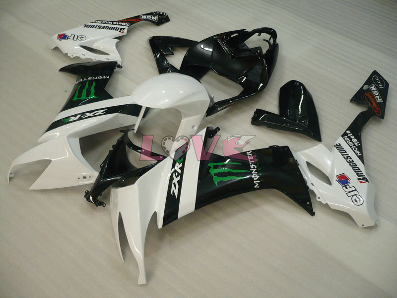 Monster - White Black Fairings and Bodywork For 2008-2010 NINJA ZX-10R #LF6198