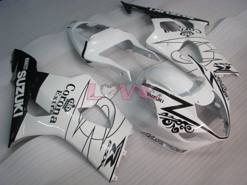Corona - White Black Fairings and Bodywork For 2003-2004 GSX-R1000 #LF3854