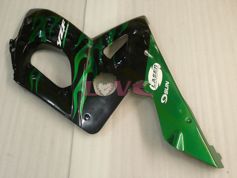 Flame - Green Black Fairings and Bodywork For 1997-2007 YZF600R #LF7935
