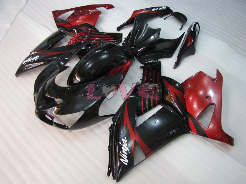 Factory Style - Red wine Black Fairings and Bodywork For 2006-2011 NINJA ZX-14R #LF3233