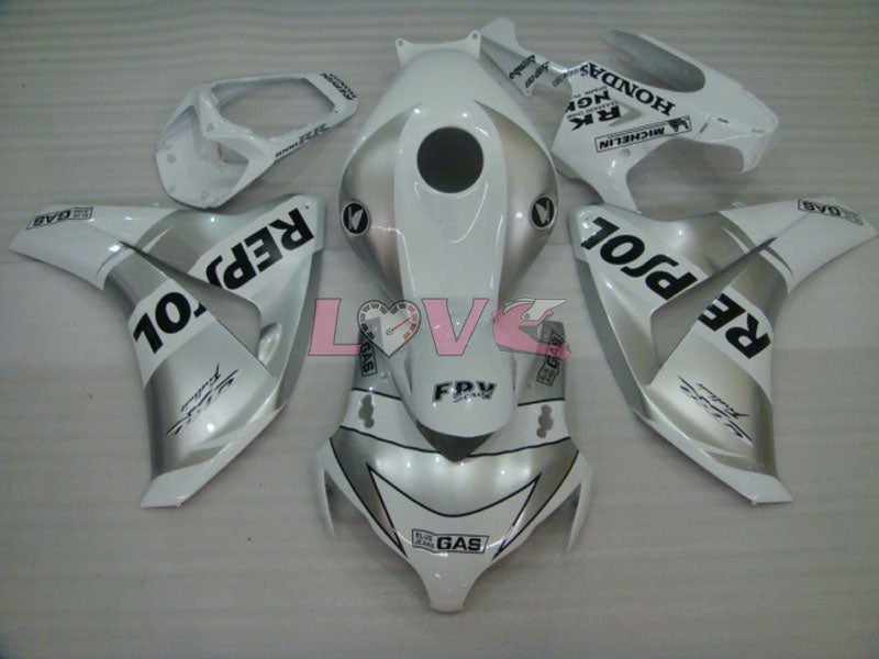 Repsol - White Silver Fairings and Bodywork For 2008-2011 CBR1000RR #LF7108
