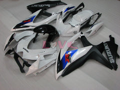 Factory Style - White Black Fairings and Bodywork For 2008-2010 GSX-R600 #LF3952