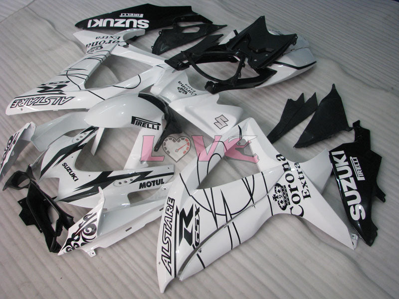 Corona - White Black Fairings and Bodywork For 2008-2010 GSX-R600 #LF6246