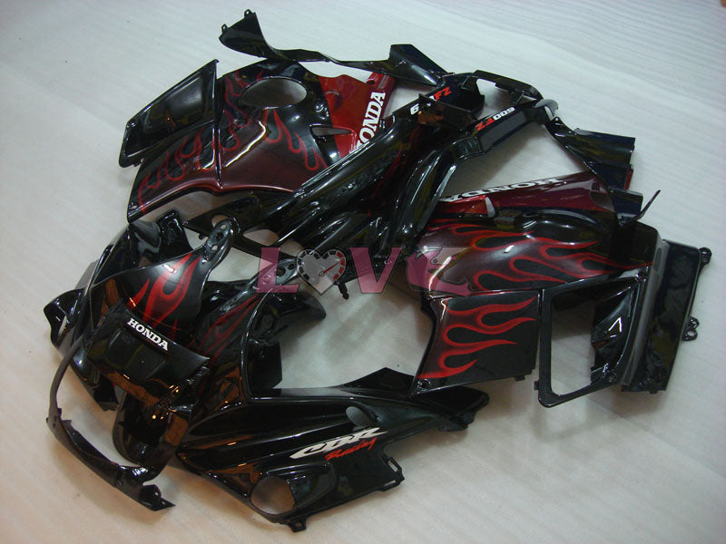 Flame - Red Black Fairings and Bodywork For 1991-1994 CBR600F2 #LF4887
