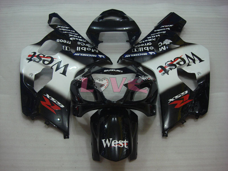 West - White Black Fairings and Bodywork For 2004-2005 GSX-R750 #LF6602