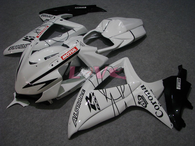Corona MOTUL - White Black Fairings and Bodywork For 2008-2010 GSX-R600 #LF6242