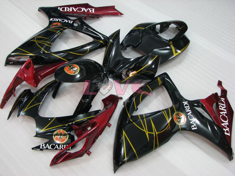 BACARDI - Black Fuchsia Fairings and Bodywork For 2006-2007 GSX-R600 #LF4034