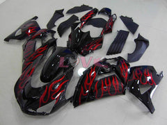 Flame - Red Black Fairings and Bodywork For 2006-2011 NINJA ZX-14R #LF5848
