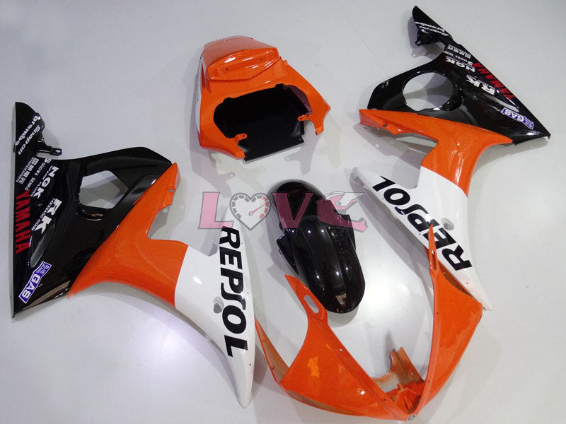 Repsol - Orange White Black Fairings and Bodywork For 2005 YZF-R6 #LF3496