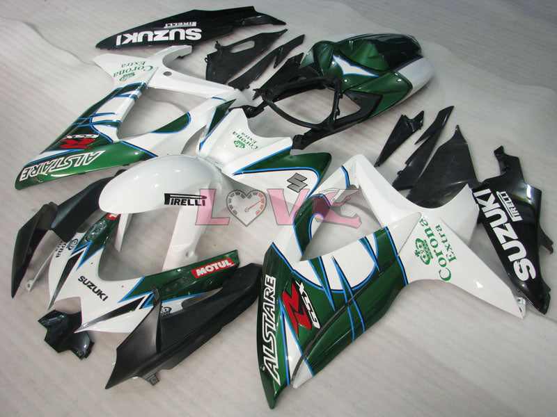 Corona - Green White Fairings and Bodywork For 2008-2010 GSX-R600 #LF3957