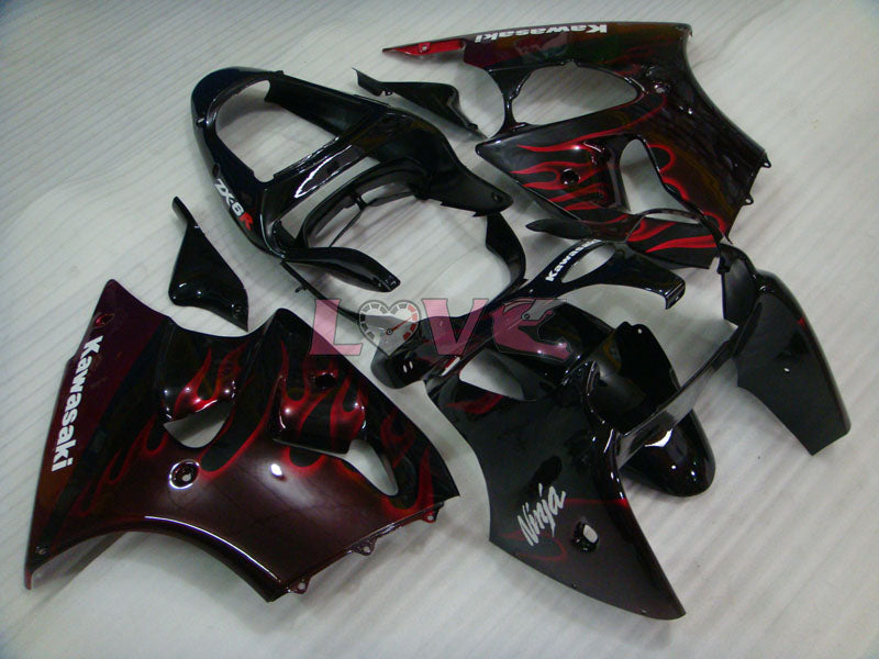Flame - Orange Black Fairings and Bodywork For 2000-2002 NINJA ZX-6R #LF6147