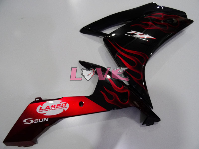 Flame - Red Black Fairings and Bodywork For 2007-2008 YZF-R1 #LF3662