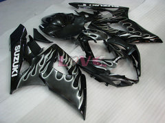 Flame - White Black Fairings and Bodywork For 2005-2006 GSX-R1000 #LF5893