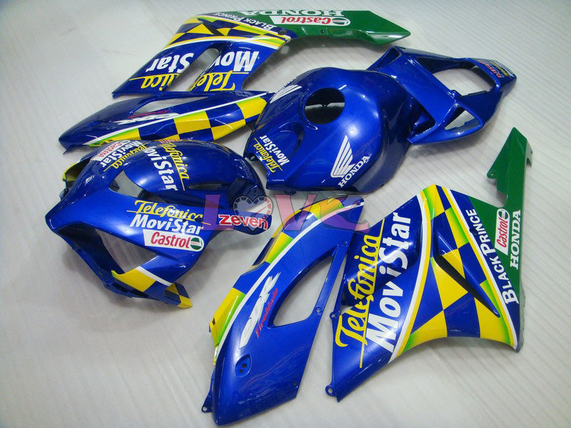 Movistar - Yellow Blue Fairings and Bodywork For 2004-2005 CBR1000RR #LF7318