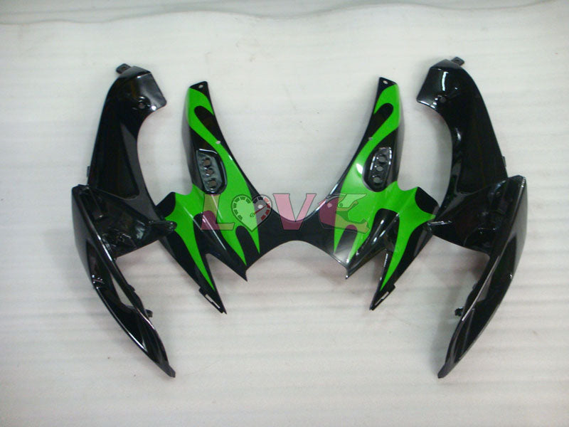 Flame - Green Black Fairings and Bodywork For 2006-2007 GSX-R750 #LF6545