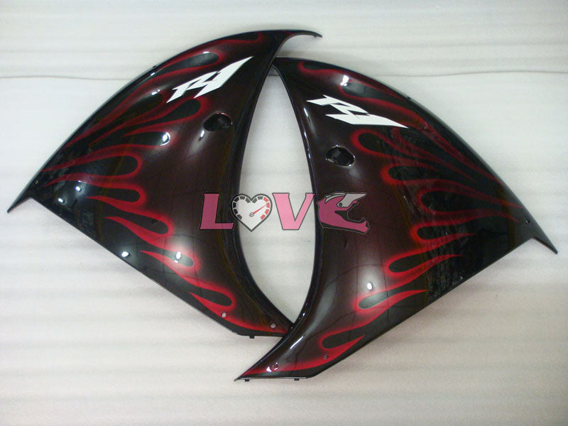 Flame - Red Black Fairings and Bodywork For 2009-2011 YZF-R1 #LF3636